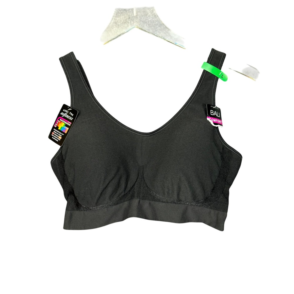 Bali Bra Womens Large Black ComfortFlex Fit Full Coverage‎ Sports Bra DF3488 NWT